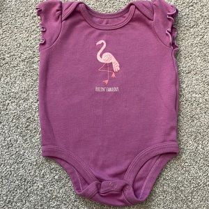 5 for $10🟢 Lullaby Lane Flamingo Onesie. EUC. Size: 6-9M.